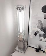 Modern LED Glass Table Lamp with Stainless Steel Base and Contemporary Minimalist Design