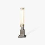 Modern LED Glass Table Lamp with Stainless Steel Base and Contemporary Minimalist Design