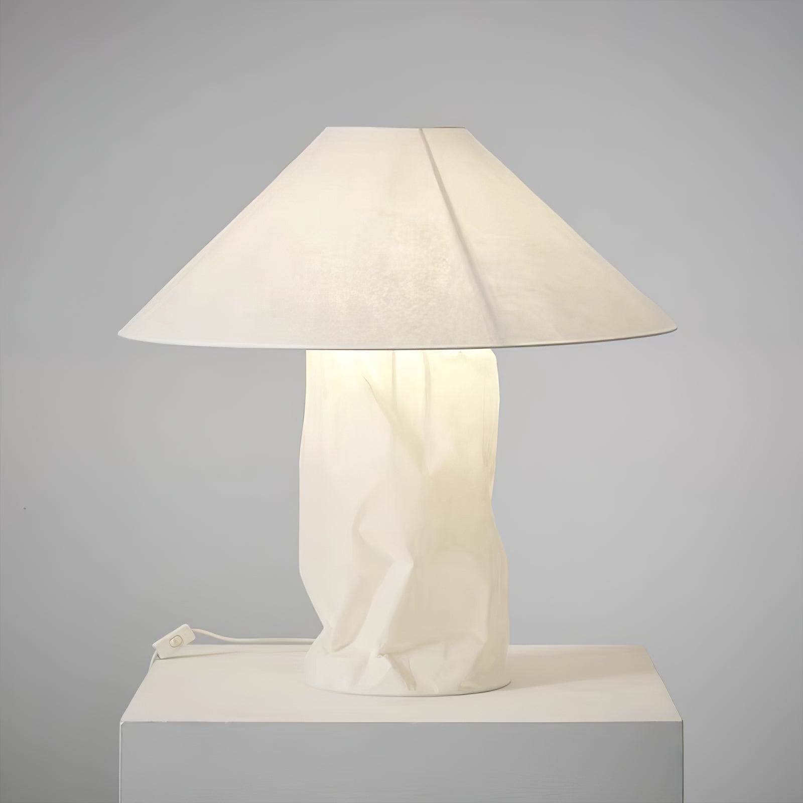 Modern Sculptural Dupont Paper Table Lamp for Contemporary Bedroom Lighting