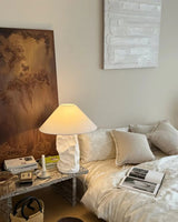 Modern Sculptural Dupont Paper Table Lamp for Contemporary Bedroom Lighting