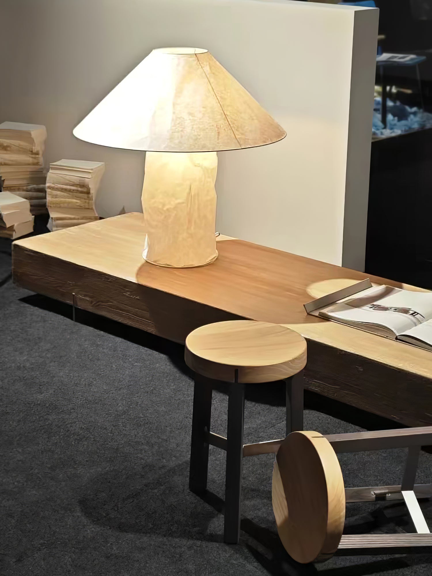Modern Sculptural Dupont Paper Table Lamp for Contemporary Bedroom Lighting