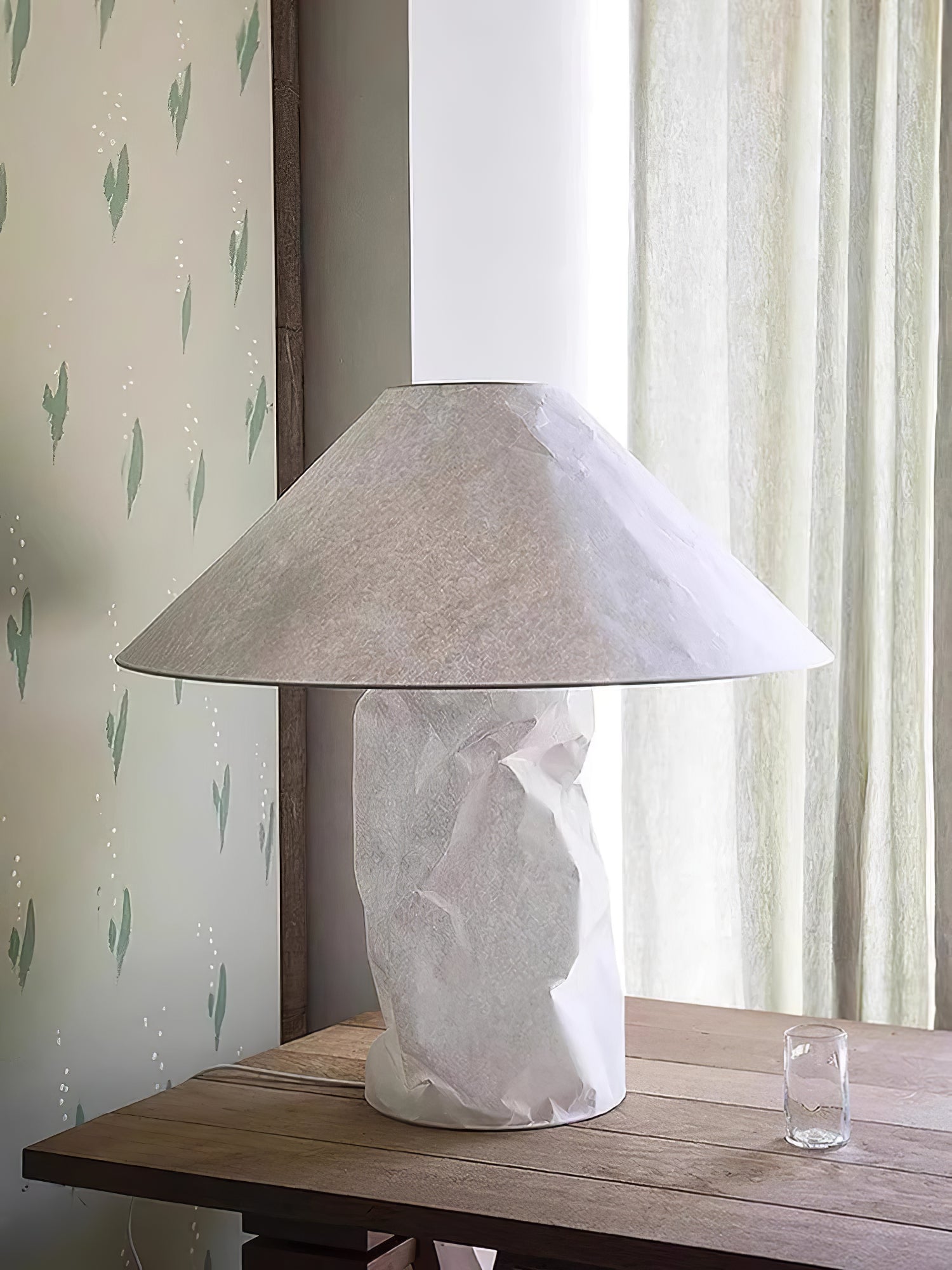 Modern Sculptural Dupont Paper Table Lamp for Contemporary Bedroom Lighting