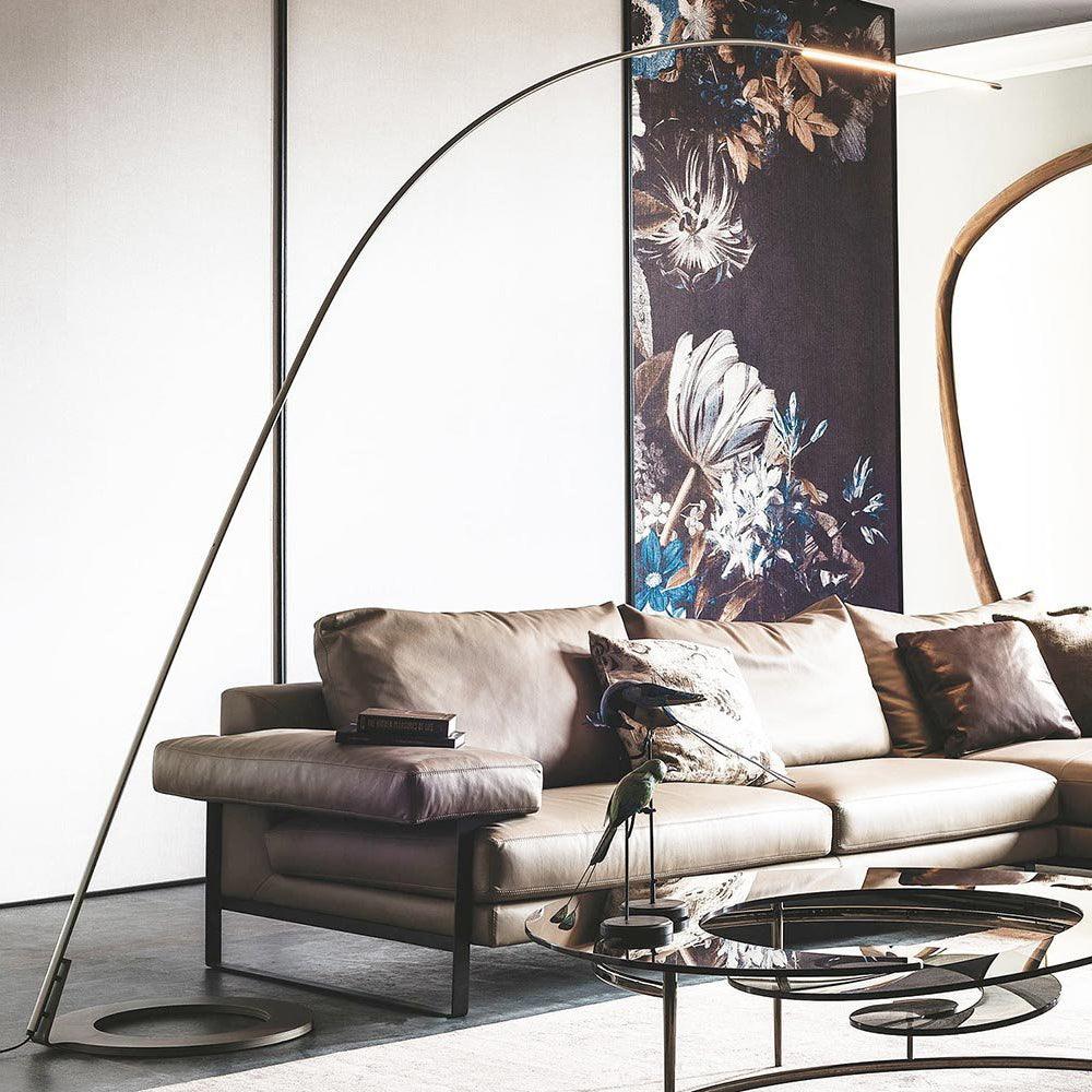 Lampo Minimalist Arc Floor Lamp Modern Steel Wire LED Torchiere Standing Light