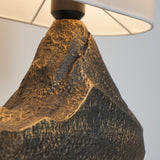 Artistic Landscape Side Table Lamp Resin Base with Fabric Shade Lighting