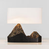Artistic Landscape Side Table Lamp Resin Base with Fabric Shade Lighting