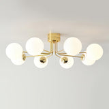 Modern Curved Silhouette Glass Globe Ceiling Lamp Lanta Style Chandelier in Gold or Chrome