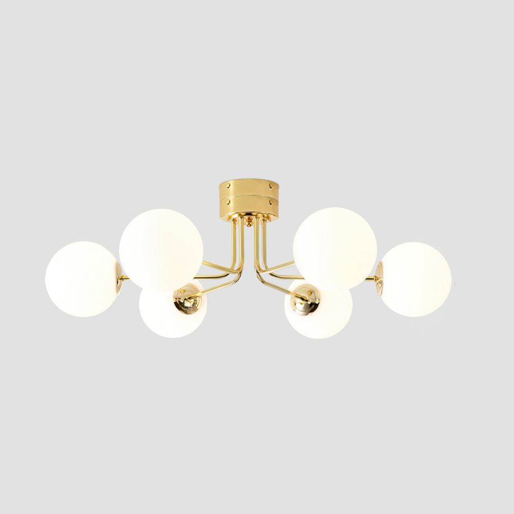 Modern Curved Silhouette Glass Globe Ceiling Lamp Lanta Style Chandelier in Gold or Chrome