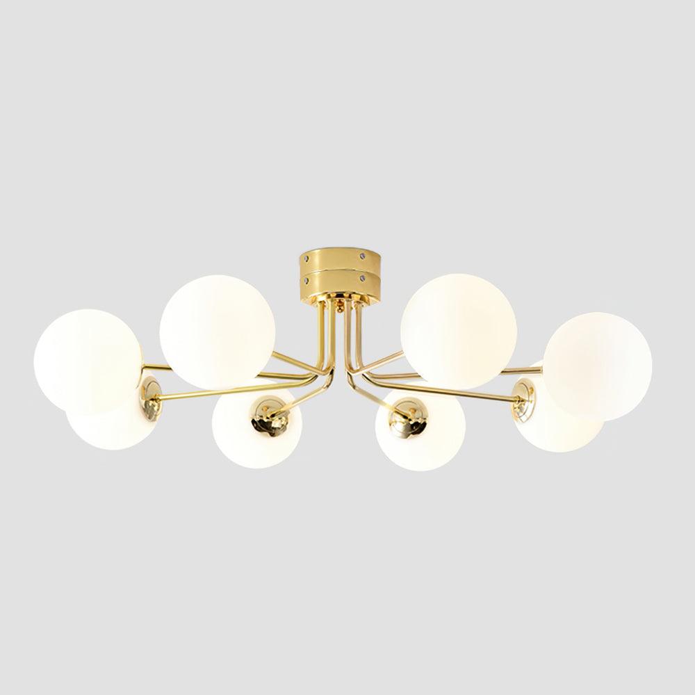 Modern Curved Silhouette Glass Globe Ceiling Lamp Lanta Style Chandelier in Gold or Chrome
