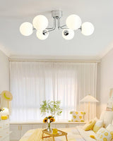 Modern Curved Silhouette Glass Globe Ceiling Lamp Lanta Style Chandelier in Gold or Chrome