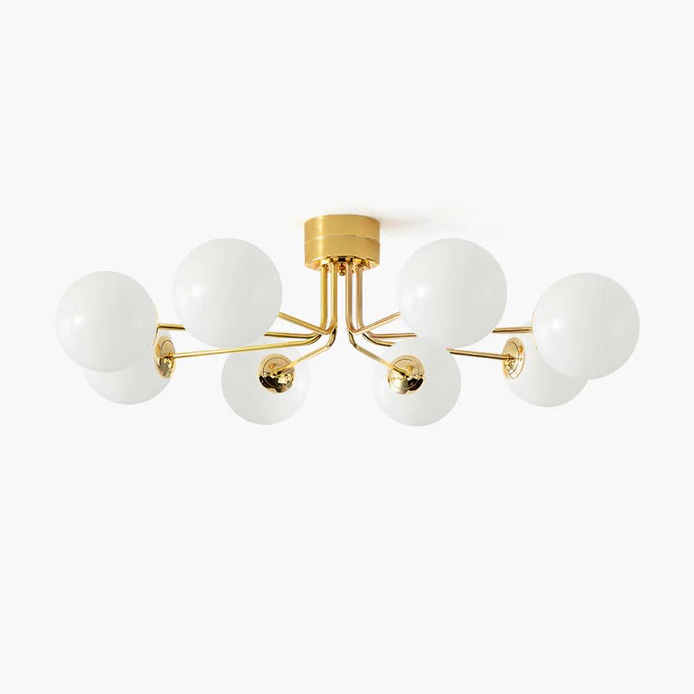 Modern Curved Silhouette Glass Globe Ceiling Lamp Lanta Style Chandelier in Gold or Chrome