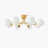 Modern Curved Silhouette Glass Globe Ceiling Lamp Lanta Style Chandelier in Gold or Chrome