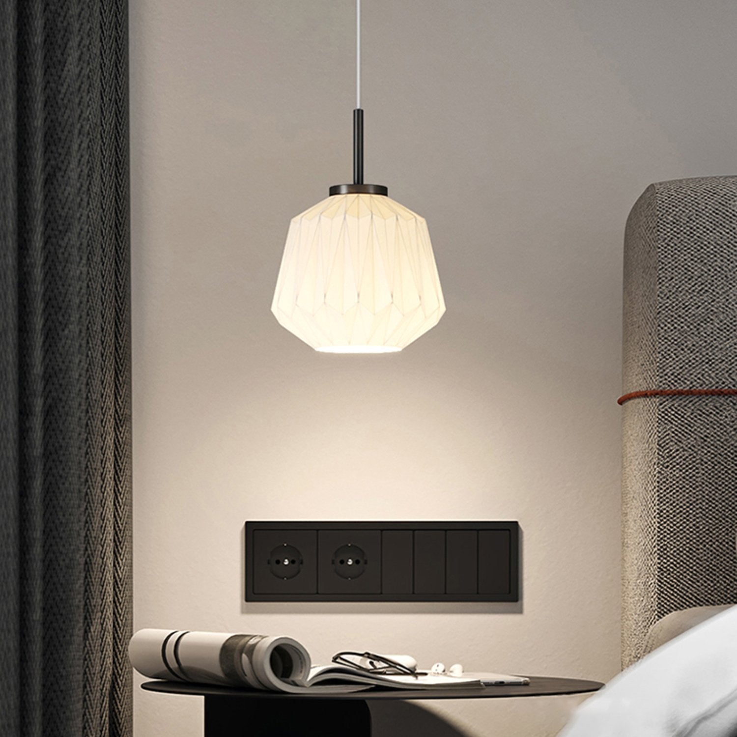 textured-white-glass-lantern-pendant-lamp-faceted-origami-style-hanging-ceiling-light