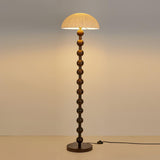Japanese Rice Paper Standing Floor Lamp with Sculptural Cherry Wood Base and White Shade