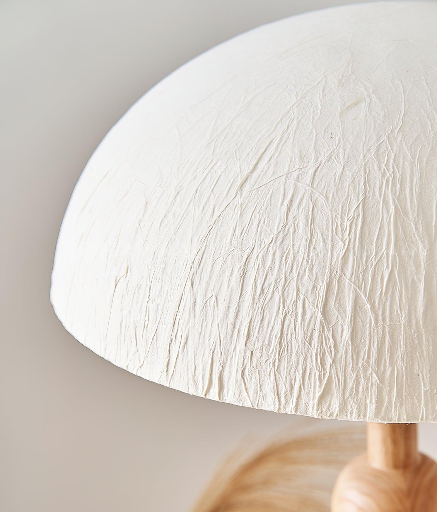 Japanese Rice Paper Standing Floor Lamp with Sculptural Cherry Wood Base and White Shade