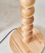Japanese Rice Paper Standing Floor Lamp with Sculptural Cherry Wood Base and White Shade