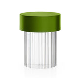 Modern Rechargeable LED Portable Table Lamp with Elegant Crystal Glass Column Design