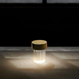 Modern Rechargeable LED Portable Table Lamp with Elegant Crystal Glass Column Design