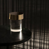 Modern Rechargeable LED Portable Table Lamp with Elegant Crystal Glass Column Design