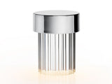 Modern Rechargeable LED Portable Table Lamp with Elegant Crystal Glass Column Design