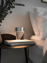 Modern Rechargeable LED Portable Table Lamp with Elegant Crystal Glass Column Design