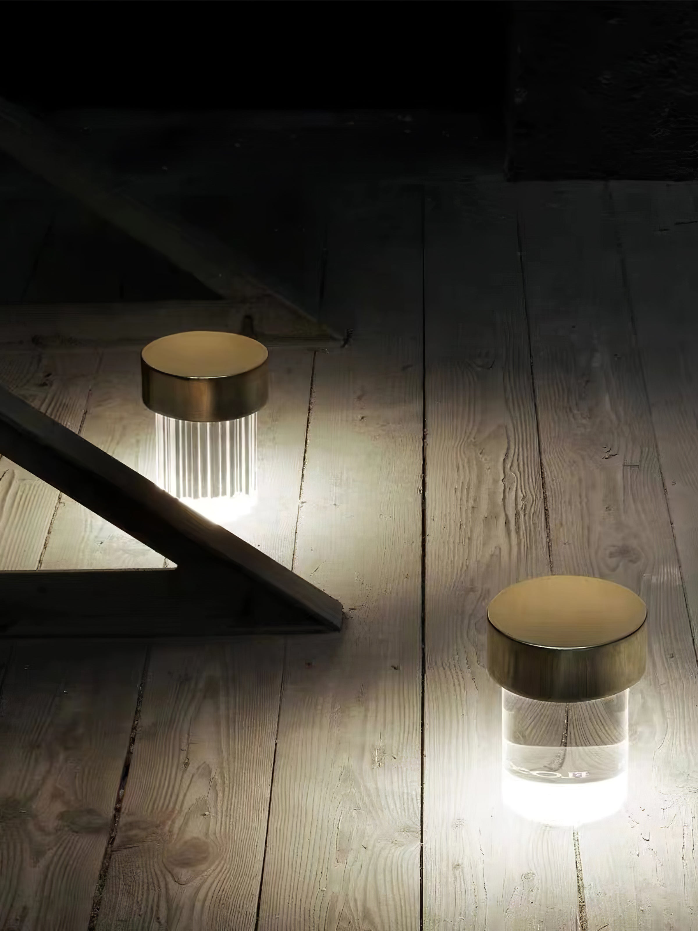 Modern Rechargeable LED Portable Table Lamp with Elegant Crystal Glass Column Design