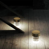 Modern Rechargeable LED Portable Table Lamp with Elegant Crystal Glass Column Design
