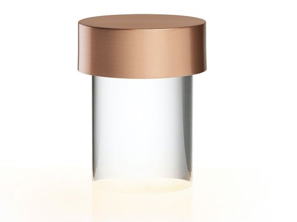 Modern Rechargeable LED Portable Table Lamp with Elegant Crystal Glass Column Design