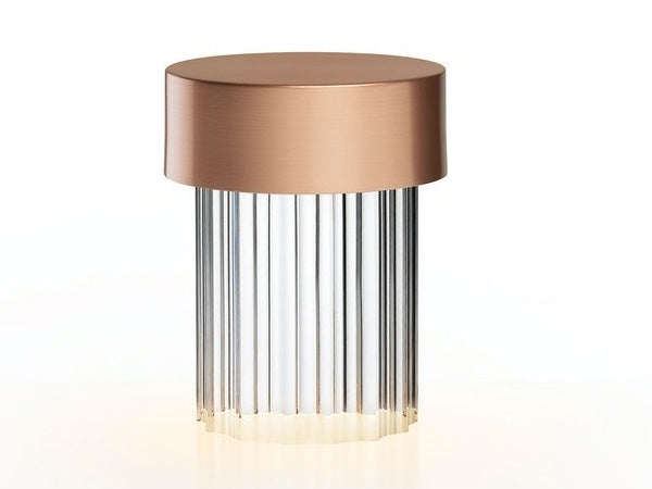 Modern Rechargeable LED Portable Table Lamp with Elegant Crystal Glass Column Design