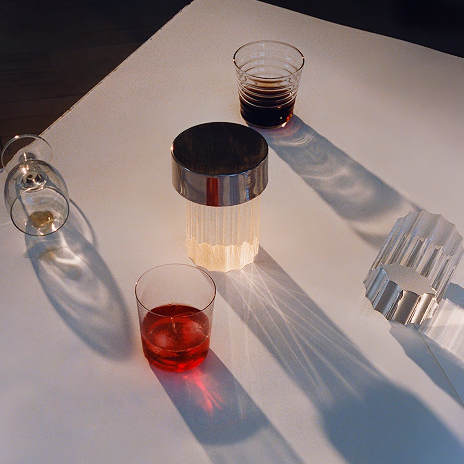Modern Rechargeable LED Portable Table Lamp with Elegant Crystal Glass Column Design