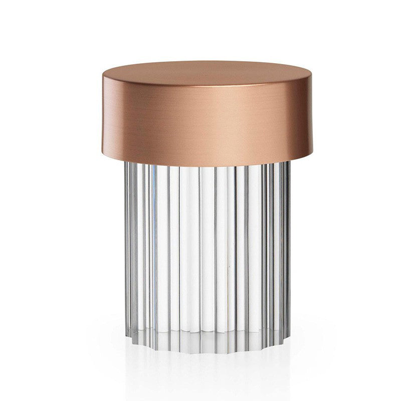 Modern Rechargeable LED Portable Table Lamp with Elegant Crystal Glass Column Design