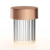 Modern Rechargeable LED Portable Table Lamp with Elegant Crystal Glass Column Design