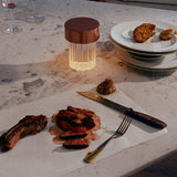 Modern Rechargeable LED Portable Table Lamp with Elegant Crystal Glass Column Design