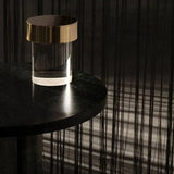 Modern Rechargeable LED Portable Table Lamp with Elegant Crystal Glass Column Design