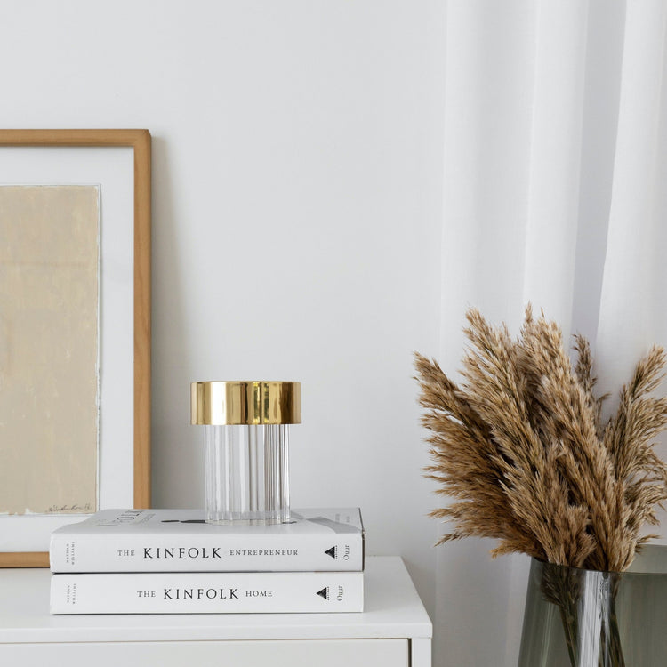 Modern Rechargeable LED Portable Table Lamp with Elegant Crystal Glass Column Design