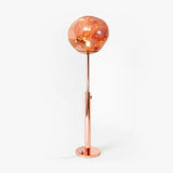 Modern Molten Lava Art Floor Standing Lamp with Spherical Metallic Shade