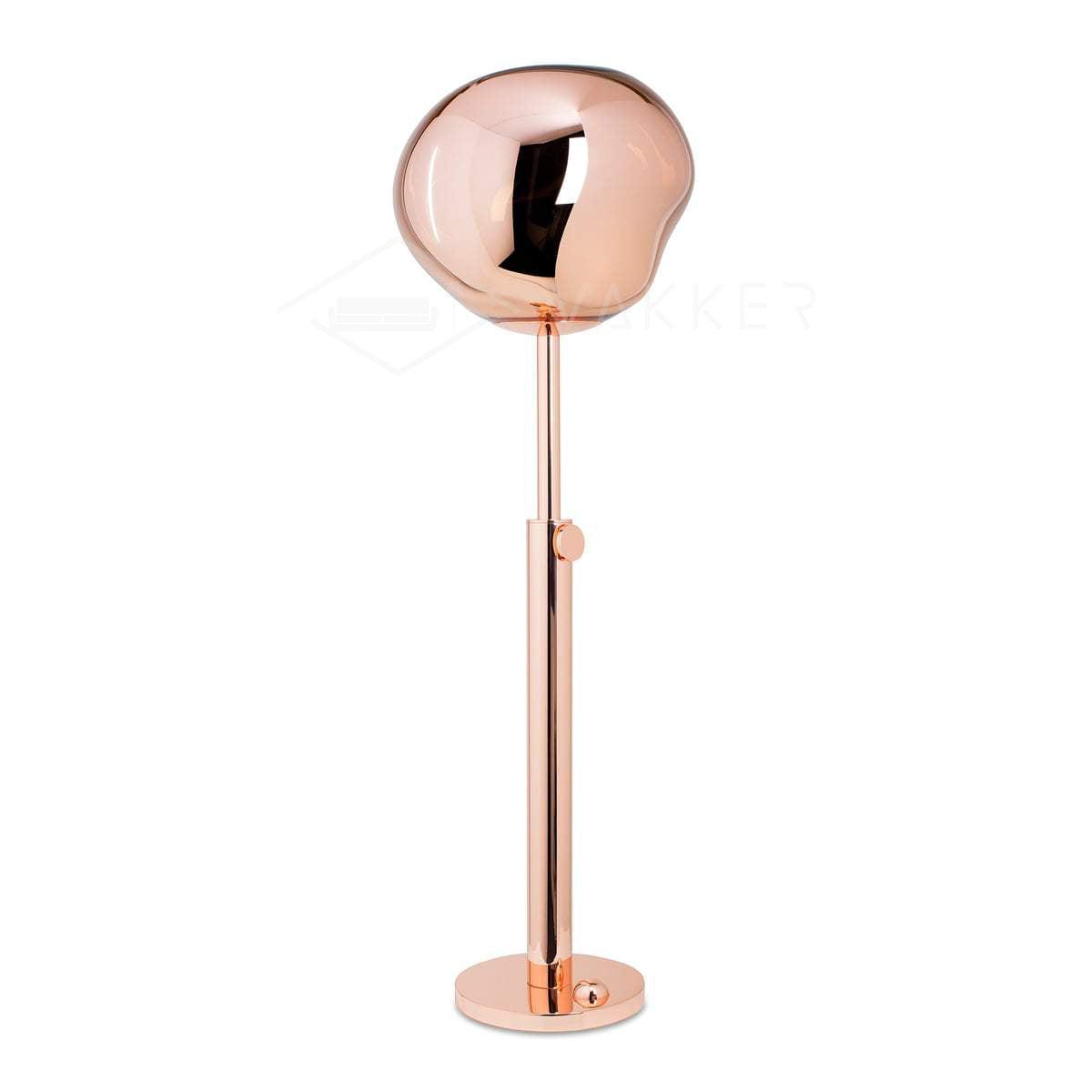 Modern Molten Lava Art Floor Standing Lamp with Spherical Metallic Shade