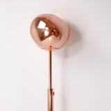Modern Molten Lava Art Floor Standing Lamp with Spherical Metallic Shade