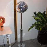 Modern Molten Lava Art Floor Standing Lamp with Spherical Metallic Shade