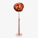 Modern Molten Lava Art Floor Standing Lamp with Spherical Metallic Shade