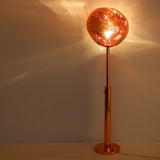 Modern Molten Lava Art Floor Standing Lamp with Spherical Metallic Shade