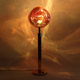 Modern Molten Lava Art Floor Standing Lamp with Spherical Metallic Shade