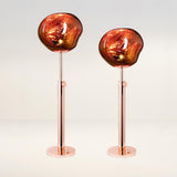 Modern Molten Lava Art Floor Standing Lamp with Spherical Metallic Shade