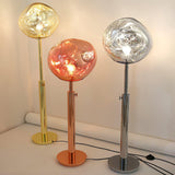 Modern Molten Lava Art Floor Standing Lamp with Spherical Metallic Shade