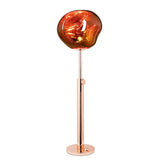 Modern Molten Lava Art Floor Standing Lamp with Spherical Metallic Shade