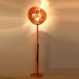 Modern Molten Lava Art Floor Standing Lamp with Spherical Metallic Shade