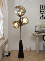 Decorative Melting Glass Column Floor Lamp Standing Light with Marble Base