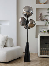 Decorative Melting Glass Column Floor Lamp Standing Light with Marble Base