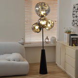 Decorative Melting Glass Column Floor Lamp Standing Light with Marble Base