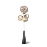 Decorative Melting Glass Column Floor Lamp Standing Light with Marble Base