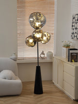 Decorative Melting Glass Column Floor Lamp Standing Light with Marble Base